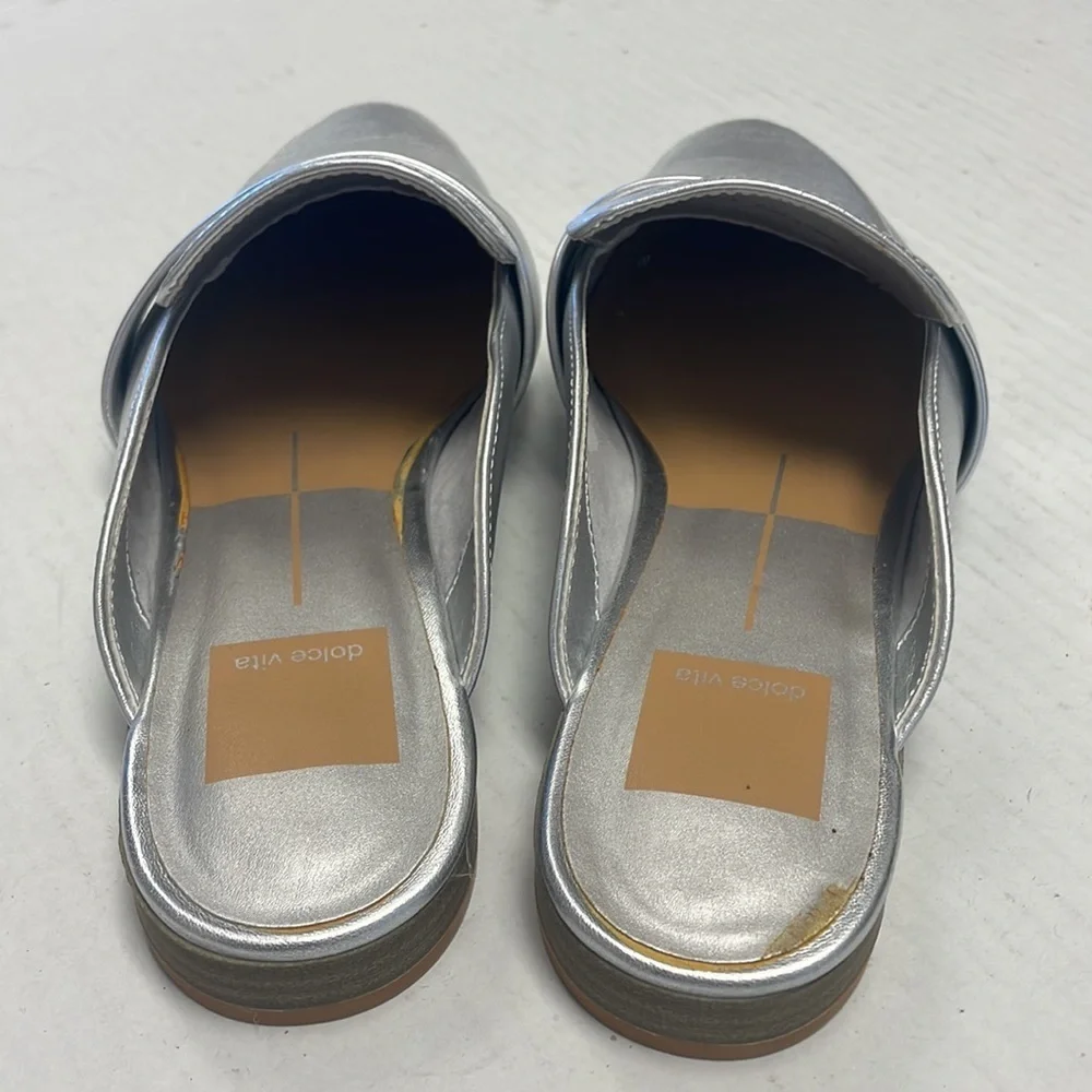 Dolce Vita silver slides